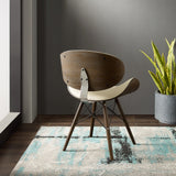 Corvus Madonna Mid-century Walnut and Black Accent Chair - Black-Oak Finish-2 Chairs