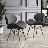Corvus Madonna Mid-century Walnut and Black Accent Chair