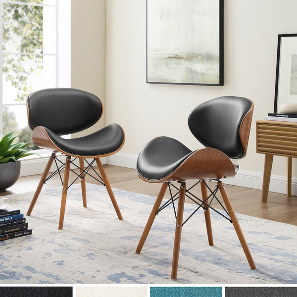 Corvus Madonna Mid-century Walnut and Black Accent Chair
