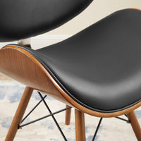 Corvus Madonna Mid-century Walnut and Black Accent Chair - Black-Oak Finish-2 Chairs