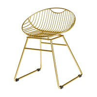 Corvus Somme Slat Back Gold Finish Dining Chair (set of 2)