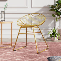 Corvus Somme Slat Back Gold Finish Dining Chair (set of 2)