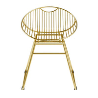 Corvus Somme Slat Back Gold Finish Dining Chair (set of 2)