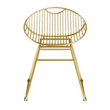 Corvus Somme Slat Back Gold Finish Dining Chair (set of 2)