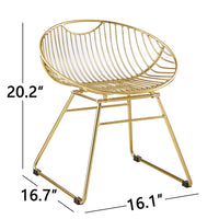 Corvus Somme Slat Back Gold Finish Dining Chair (set of 2)