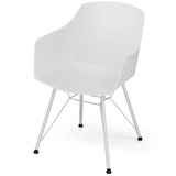 Costway Set of 2 Dining Chair Modern Molded Shell Plastic Seat Metal - See details