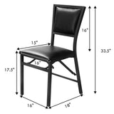 Costway Set of 2 Metal Folding Chair Dining Chairs Home Restaurant