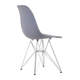 CozyBlock Dark Gray Molded Plastic Dining Side Chair with Steel Wire Eiffel Legs