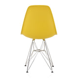 CozyBlock Dark Yellow Molded Plastic Dining Side Chair with Steel Wire Eiffel Legs