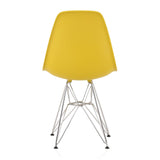 CozyBlock Dark Yellow Molded Plastic Dining Side Chair with Steel Wire Eiffel Legs
