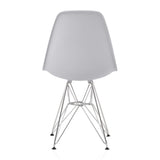 CozyBlock Light Gray Molded Plastic Dining Side Chair with Steel Wire Eiffel Legs