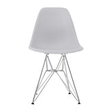 CozyBlock Light Gray Molded Plastic Dining Side Chair with Steel Wire Eiffel Legs