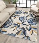 Blue Modern Tropical Indoor Outdoor Area Rug