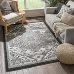 Vintage Medallion Oriental Grey Soft Area Rug
