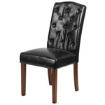 Delacora Chic Traditional 18" Wide LeatherSoft Faux Leather Button - Black