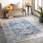 Triple Medallion Printed Machine Washable Area Soft Rug