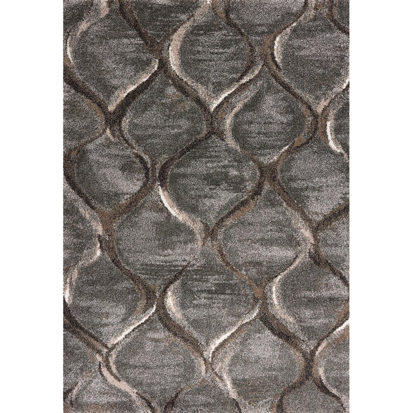 Transitional Charcoal Wave or Brick Soft Area Rug