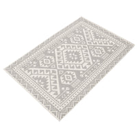 Southwestern Light Grey Indoor/ Outdoor Soft Rug