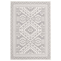 Southwestern Light Grey Indoor/ Outdoor Soft Rug