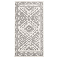 Southwestern Light Grey Indoor/ Outdoor Soft Rug