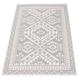 Southwestern Light Grey Indoor/ Outdoor Soft Rug