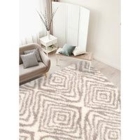 Agadir Ivory Tan Abstract Casual Soft Shag