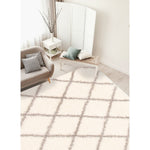 Ivory Diamond Casual Shag Area Rug