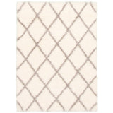 Ivory Diamond Casual Shag Area Rug