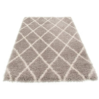 Ivory Diamond Casual Shag Area Rug