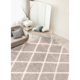 Ivory Diamond Casual Shag Area Rug