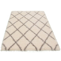 Ivory Diamond Casual Shag Area Rug