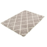 Ivory Diamond Casual Shag Area Rug