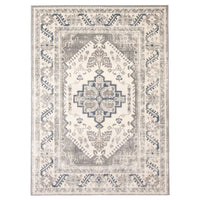 Grey Medallion Traditonal Amelia Casual Soft Rug