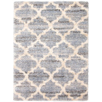 Modern Contemporary Grey Trellis Shag Area Rug