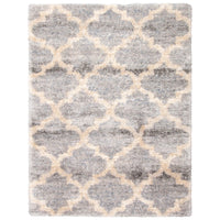 Modern Contemporary Grey Trellis Shag Area Rug