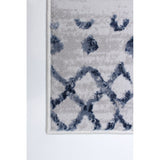 Moroccan Blue Grey Casual Soft Rug