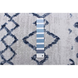 Moroccan Blue Grey Casual Soft Rug