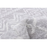 Moroccan Blue Grey Casual Soft Rug