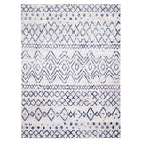 Moroccan Blue Grey Casual Soft Rug