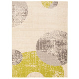 Circles Abstact Blue Ivory Casual Soft Rug