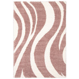 Modern Contemporary Shag Pink Ivory Area Rug
