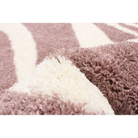 Modern Contemporary Shag Pink Ivory Area Rug