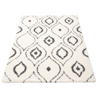 Ivory Dark Grey Modern & Contemporary Soft Shag Area Rug