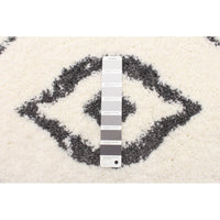 Ivory Dark Grey Modern & Contemporary Soft Shag Area Rug