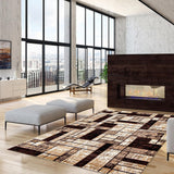 Taupe Patchwork Bohemian Eclectic Soft Rug