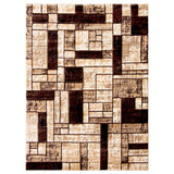 Taupe Patchwork Bohemian Eclectic Soft Rug