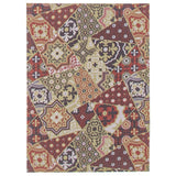 Indoor/Outdoor Red Bellisima Patch Casual Soft Rug