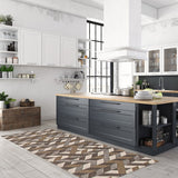 Dark Brown Bellisima Zig Zag Casual Soft Rug