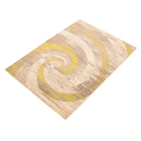 Abstract Ivory Brown Casual Soft Rug