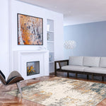 Abstract Light Grey Multi Casual Soft Rug